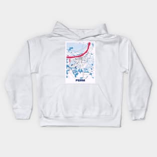 Perm - Russia MilkTea City Map Kids Hoodie